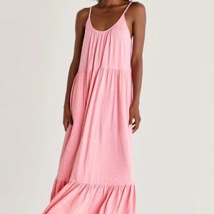 Z Supply Lido Slub Maxi Dress Flamingo Pink Small